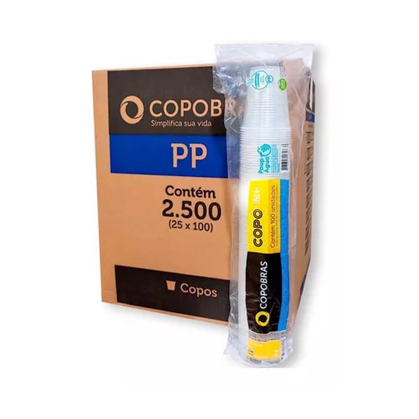 Copo ABNT 200ml Transparente Copobras PP c/100un